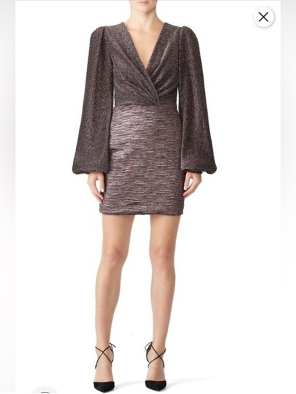 Ronny Kobo Joney Metallic Multi Color Dress Size Large